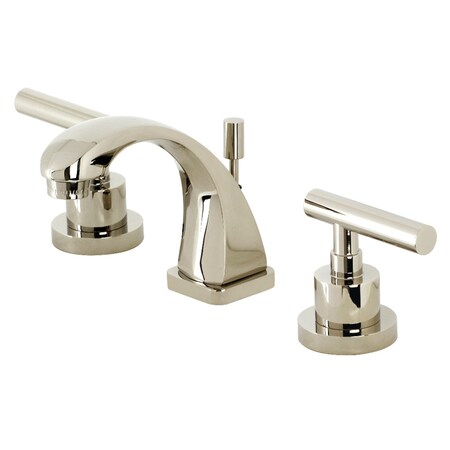 Kingston Brass KS4946CML Widespread Bathroom Faucet with Brass Pop-Up, Polished Nickel KS4946CML
